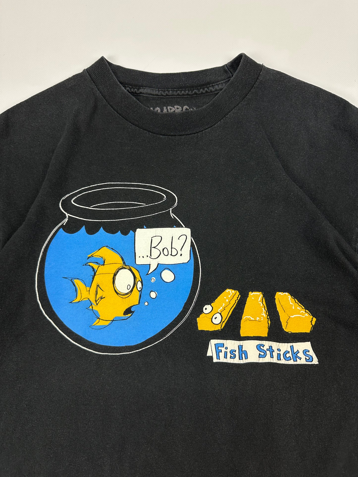 Vintage "Fish Sticks" T-Shirt schwarz Gr. M