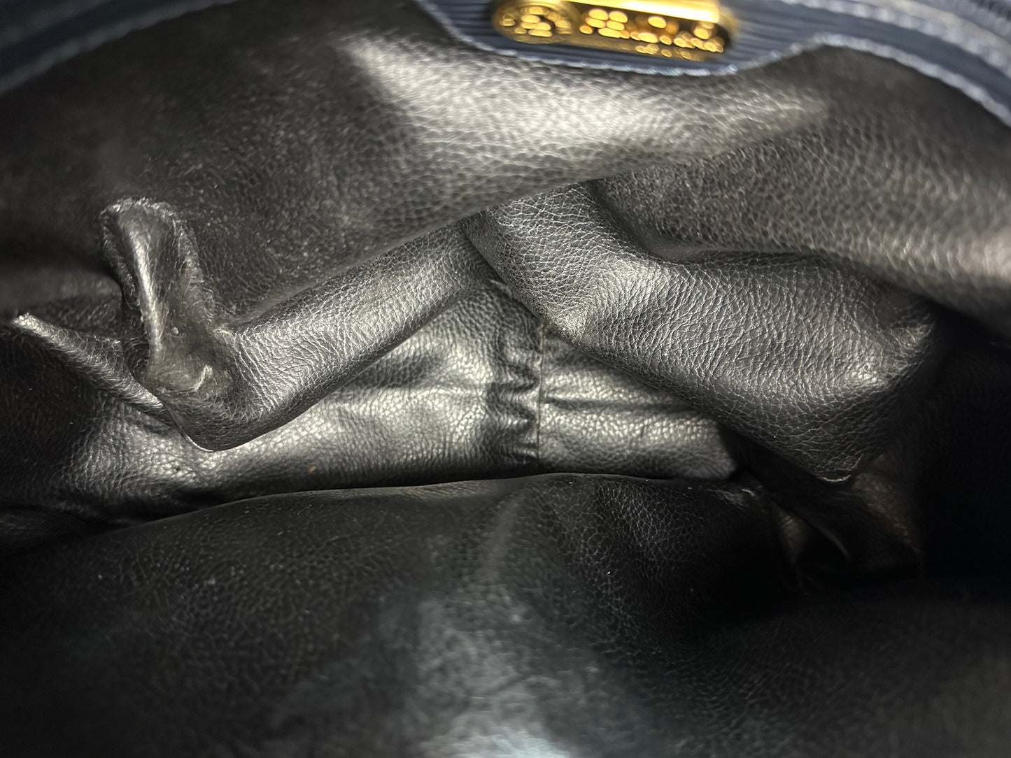 Vintage Fendi Umhängetasche navy blau/gold