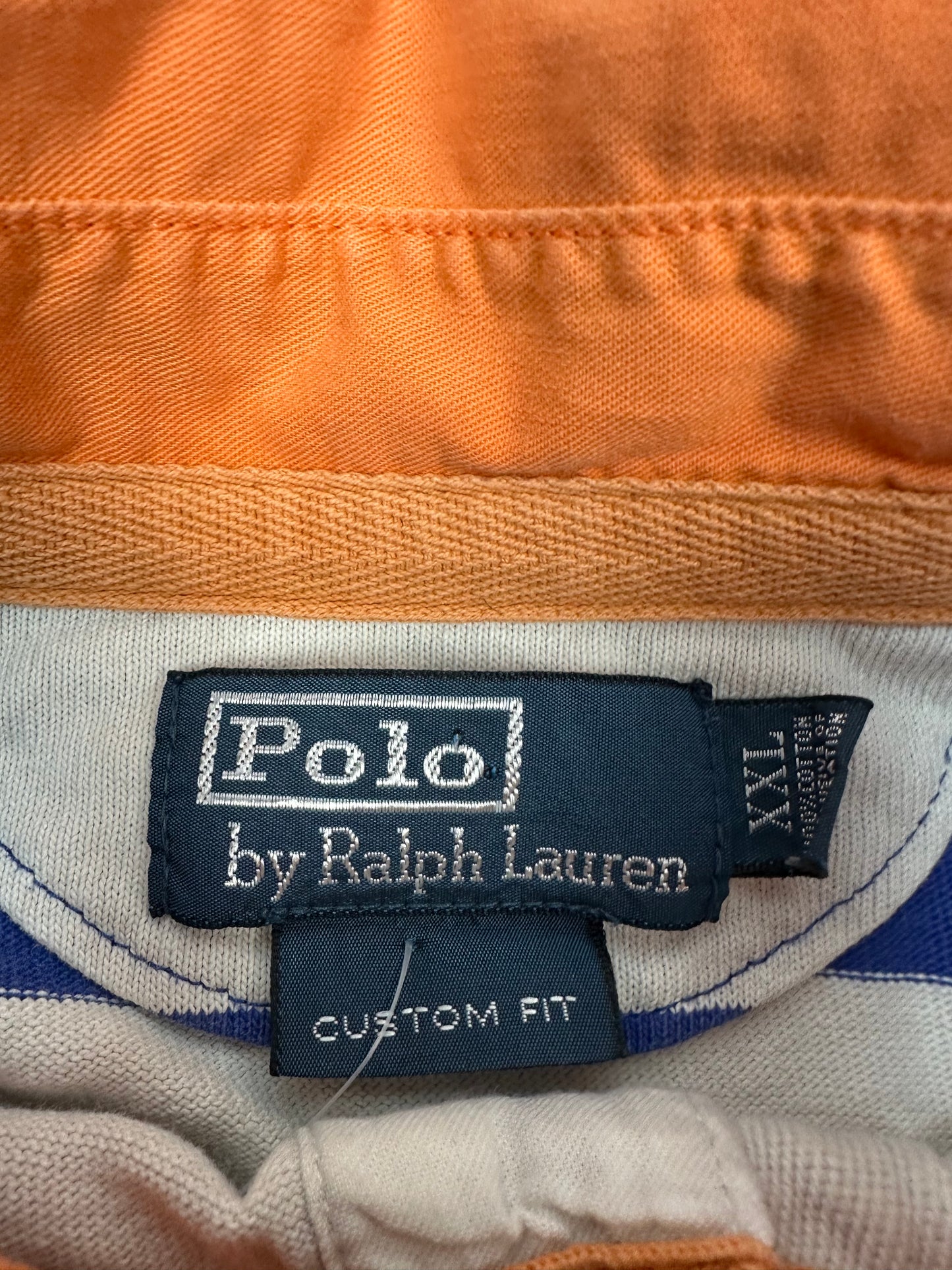 Vintage Polo Ralph Lauren Polohemd blau/weiß XXL