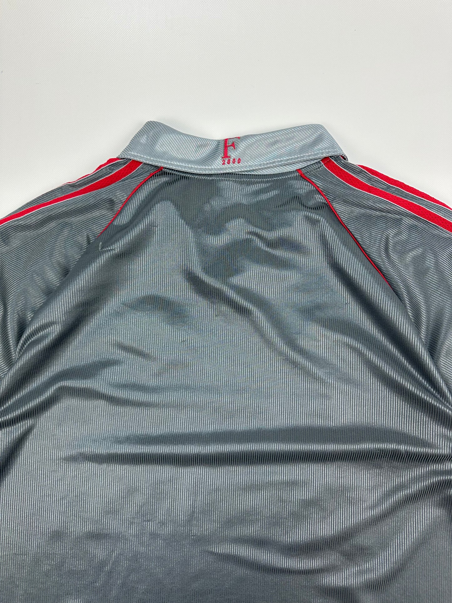 Vintage Adidas Rotterdam Jersey grau/rot Gr. L