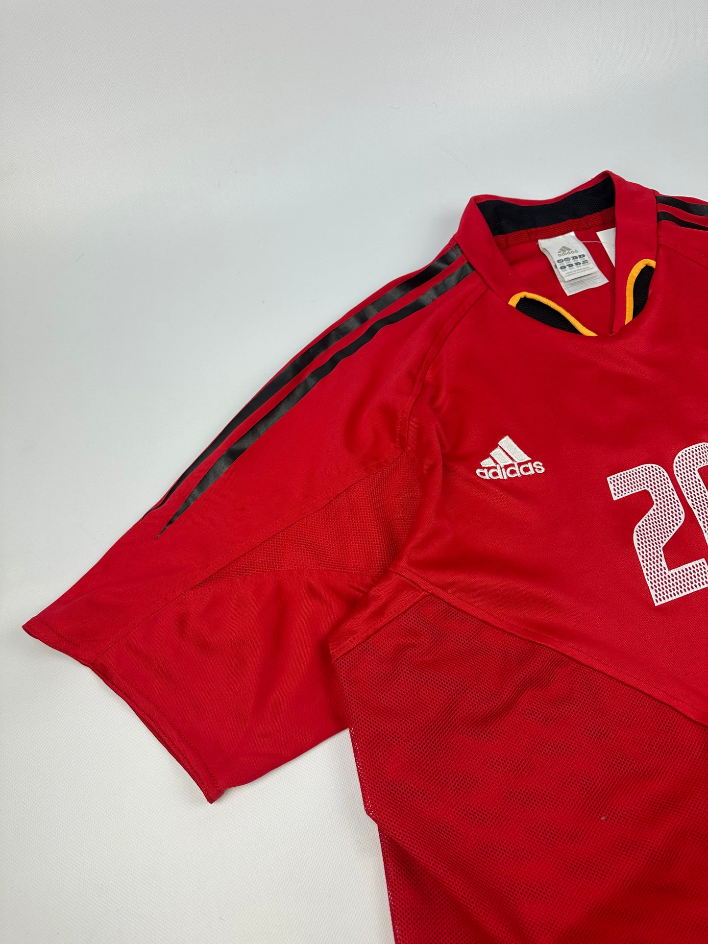 Vintage Adidas Deutschland Podolski Fußballtrikot rot XXL
