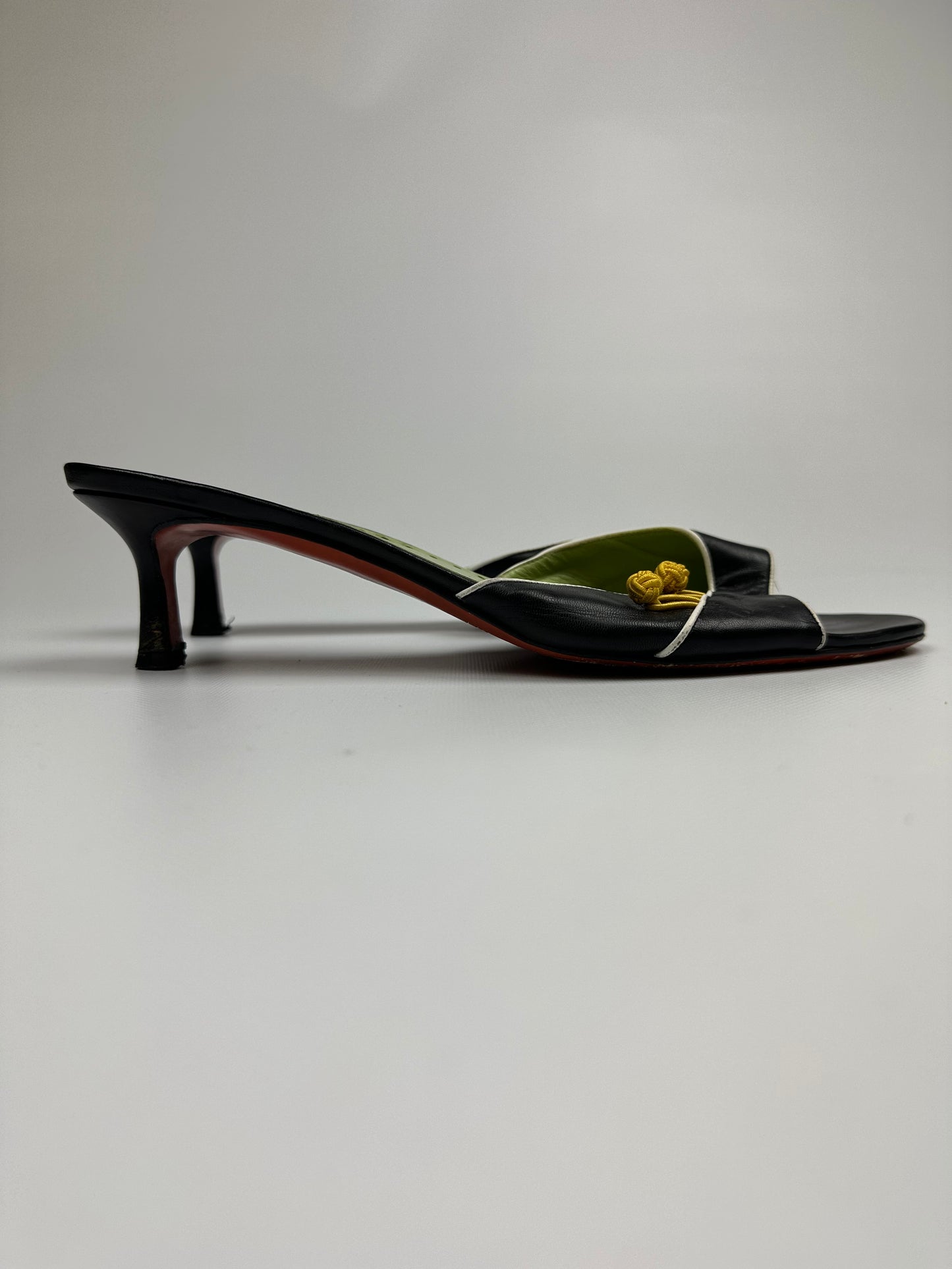 Vintage A.Testoni Pumps schwarz/grün/rot Gr. 39,5