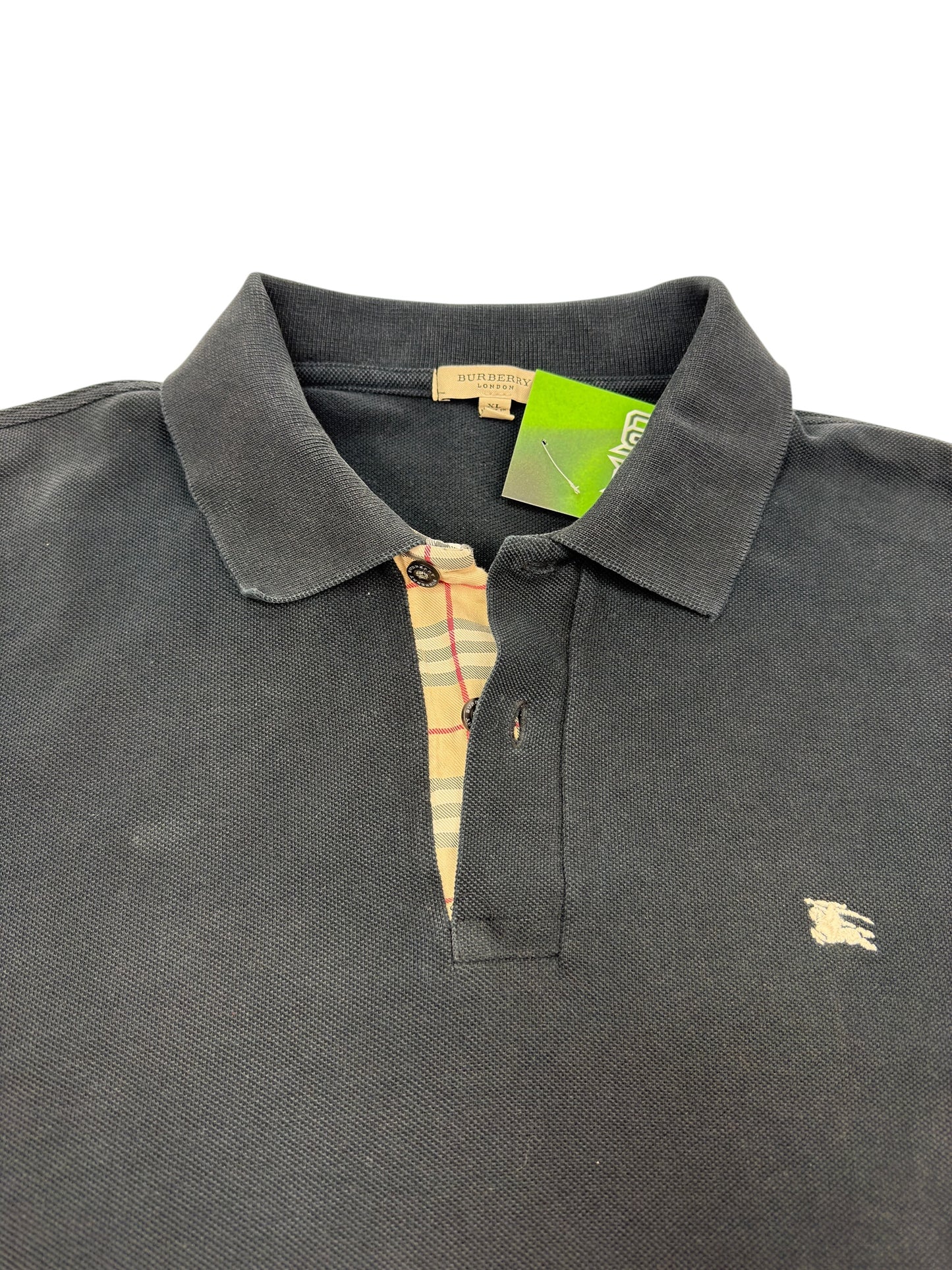 Vintage Burberry Polohemd schwarz Gr. XL