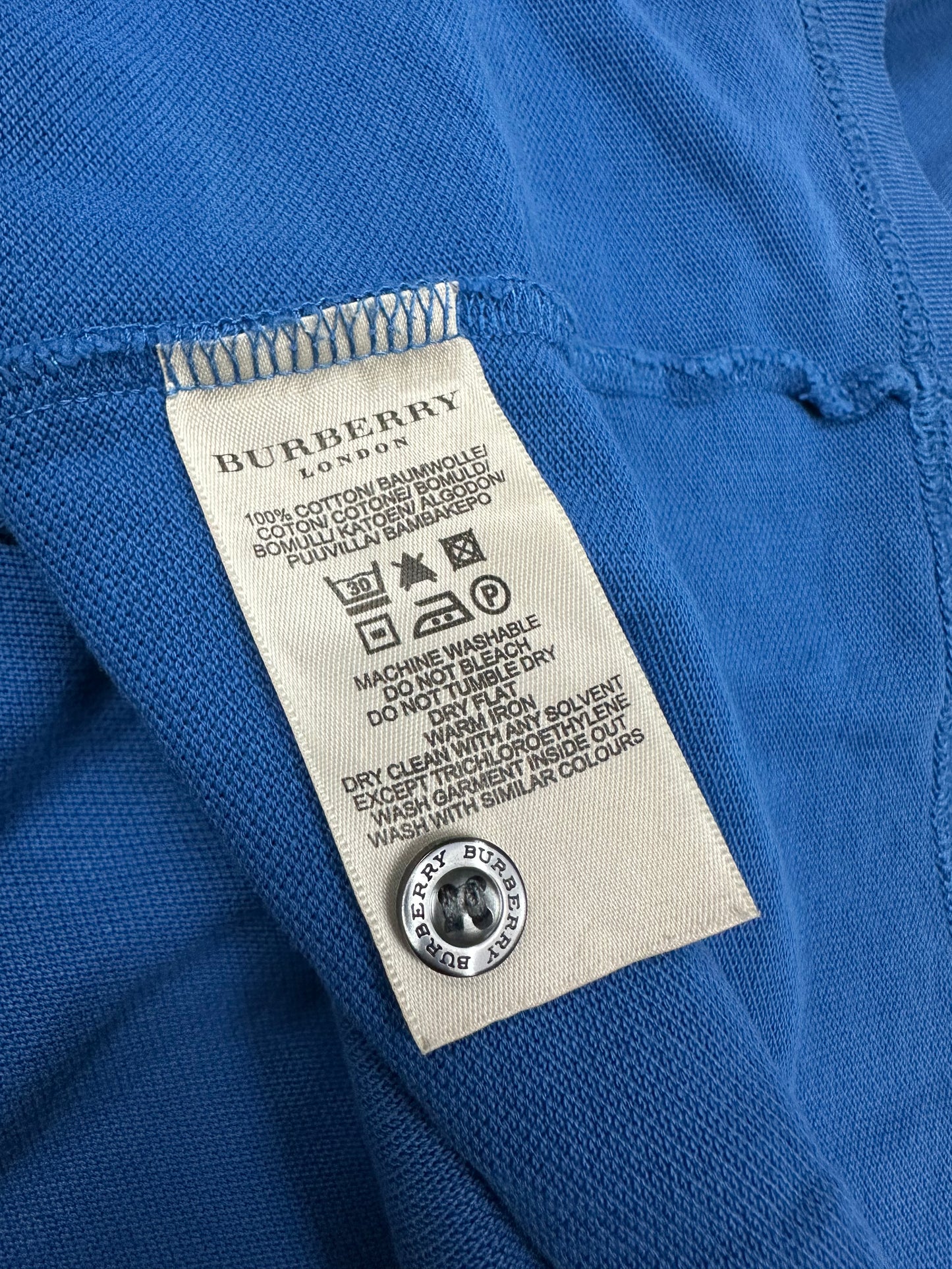 Vintage Burberry Polo Hemd blau Gr. M