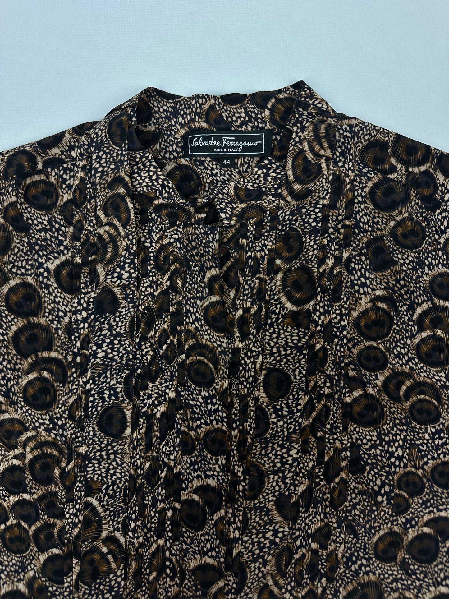 Vintage Salvatore Ferragamo Bluse braun Gr. 44