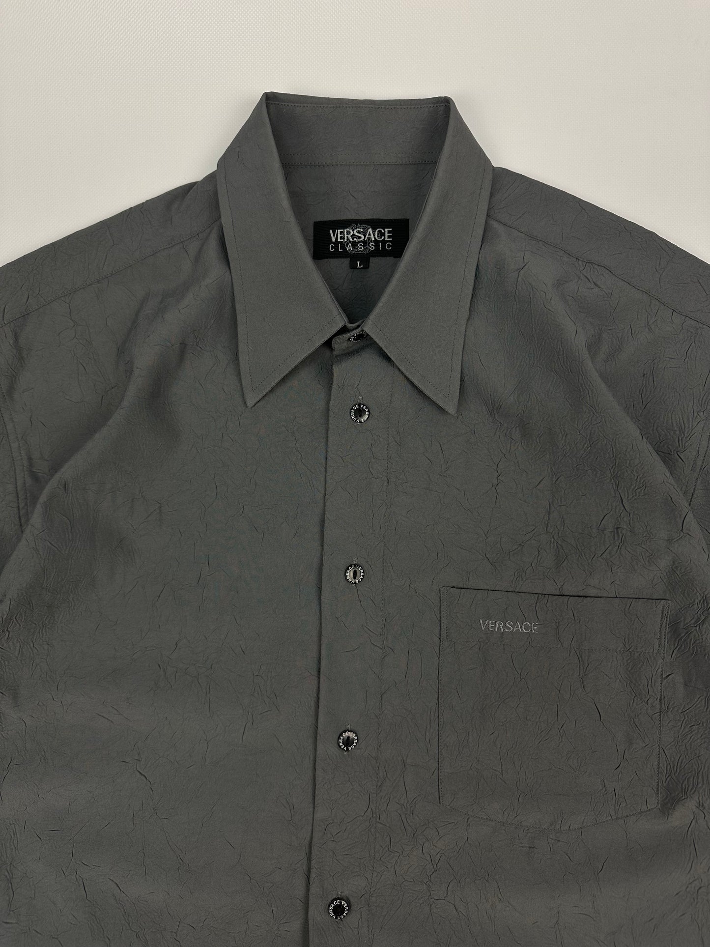 Vintage Versace Hemd grau Gr. L
