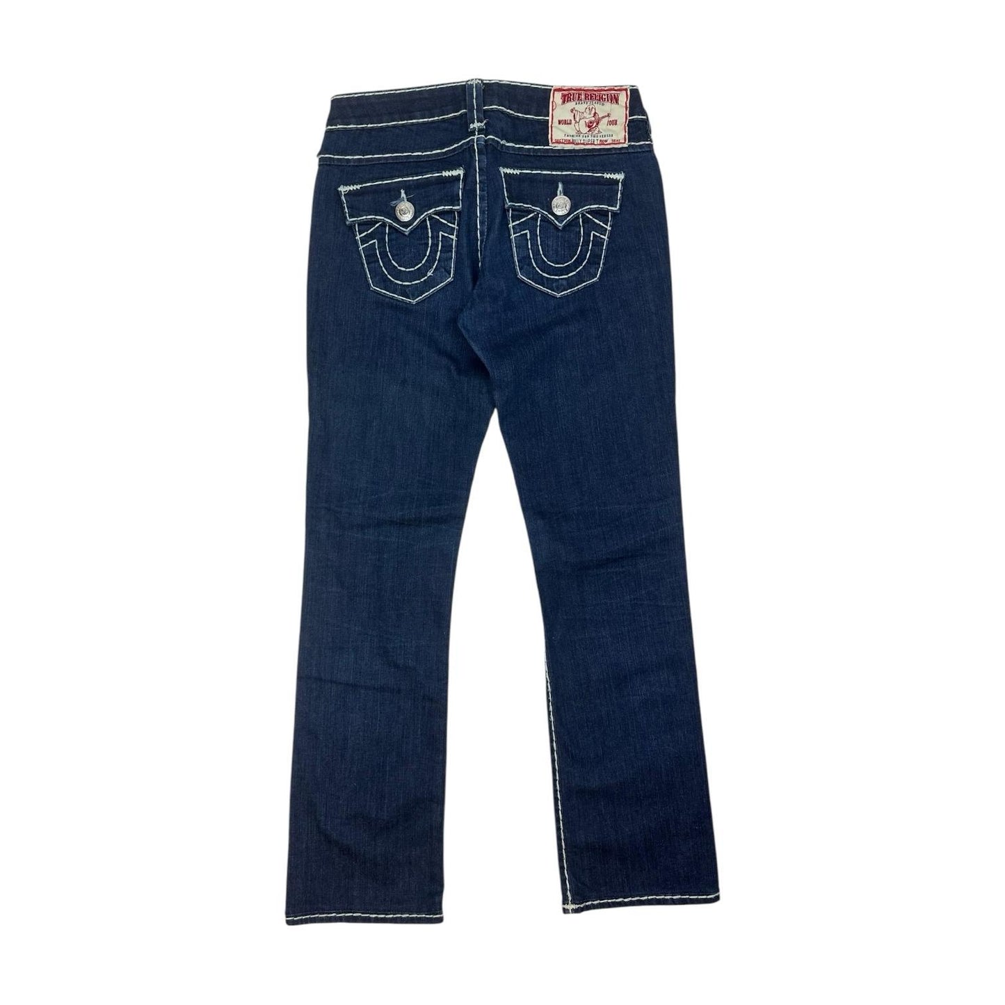 Vintage Teue Religion Jeanshose blau/weiß Gr. 28