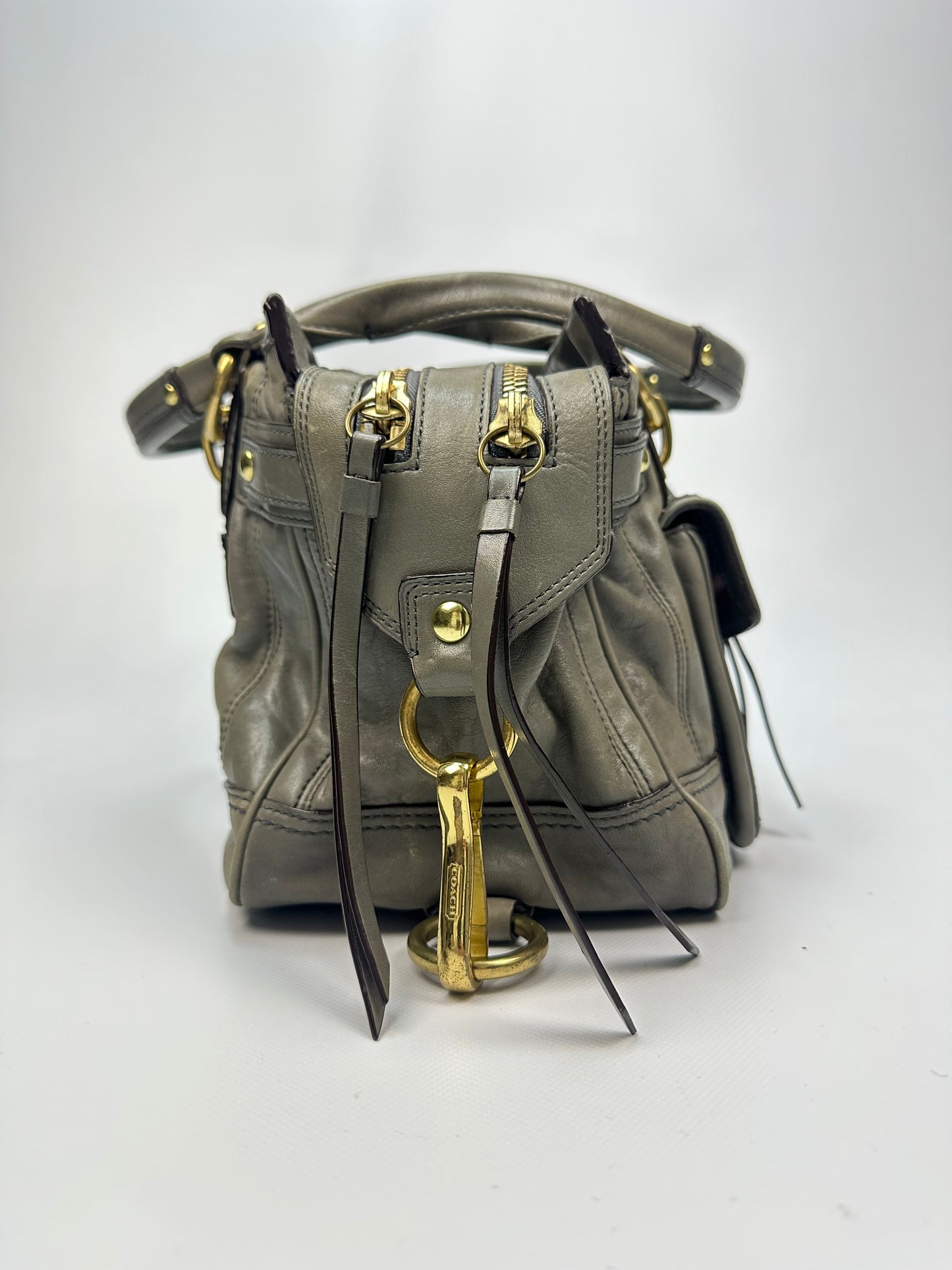 Vintage Coach Handtasche grau