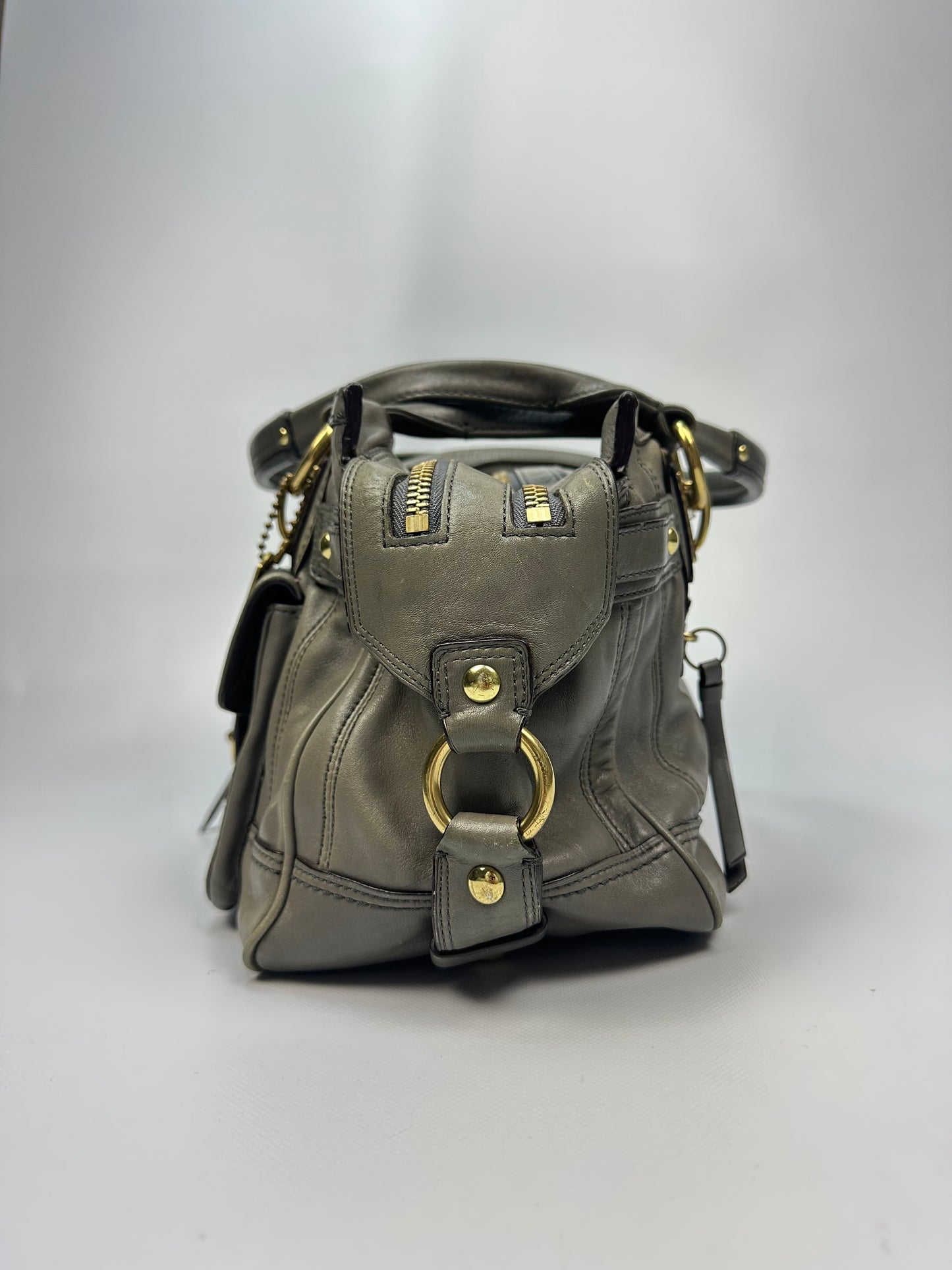 Vintage Coach Handtasche grau