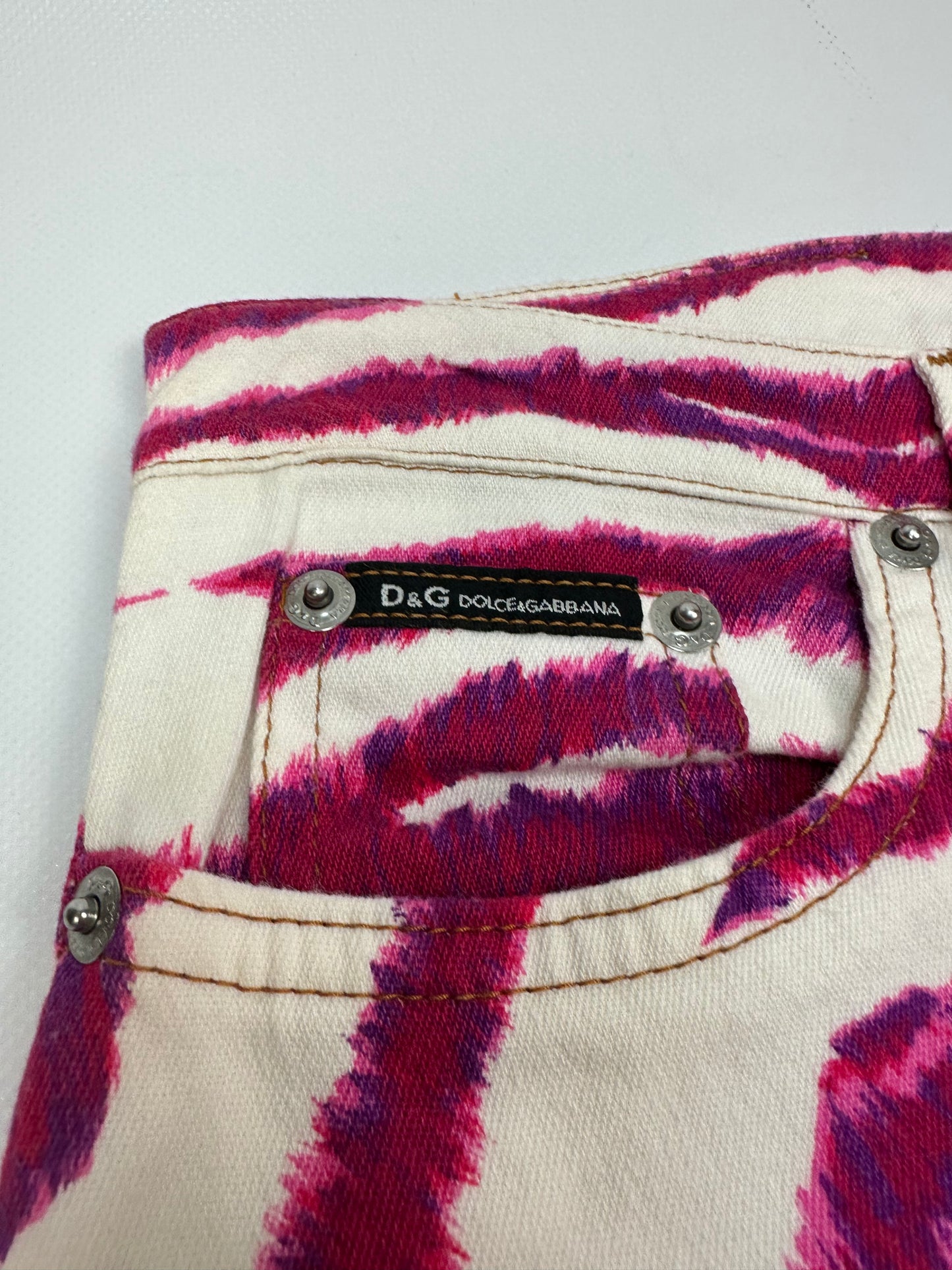 Vintage Dolce & Gabbana Hose weiß/pink Gr. 29