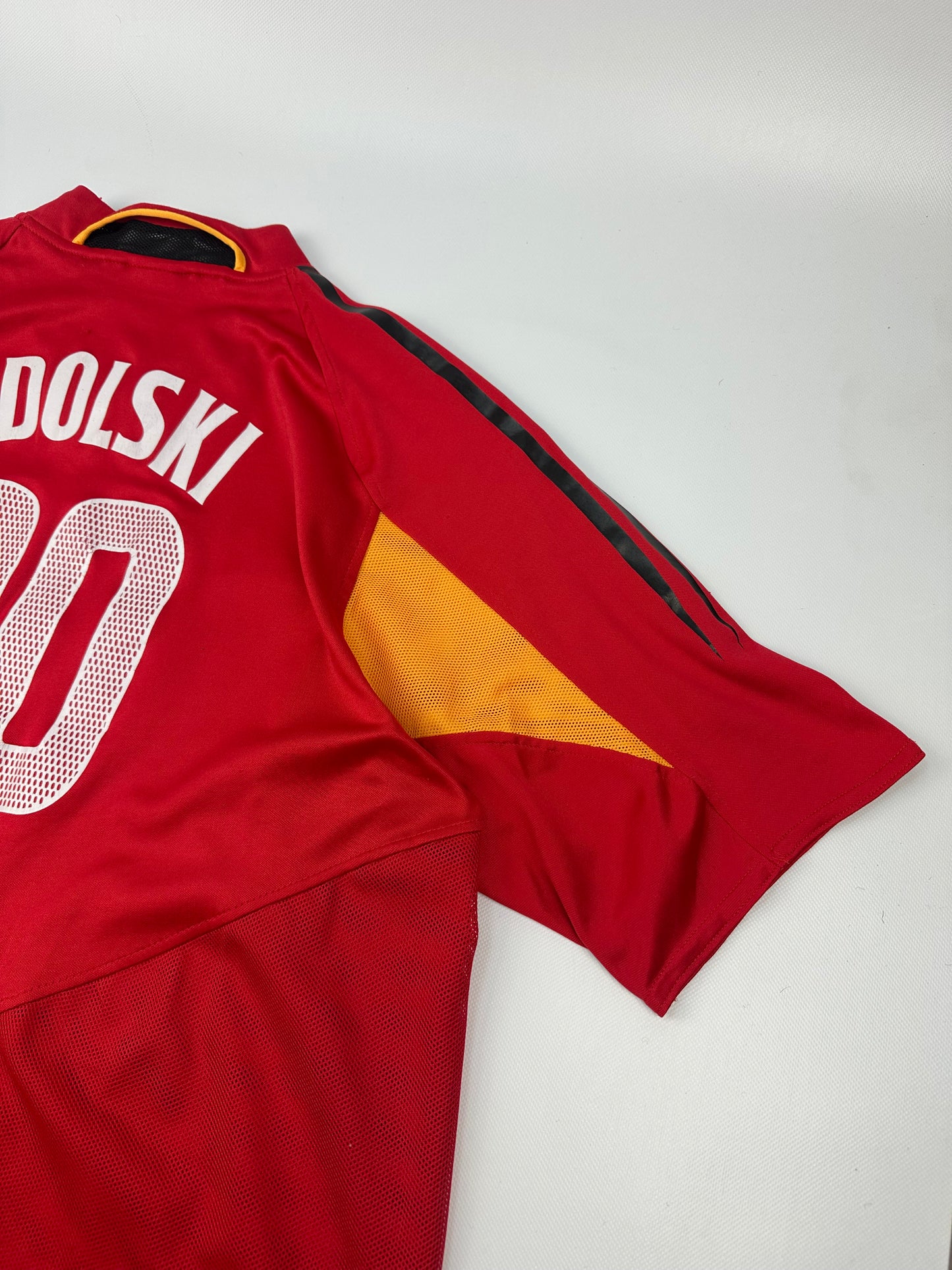 Vintage Adidas Deutschland Podolski Fußballtrikot rot XXL