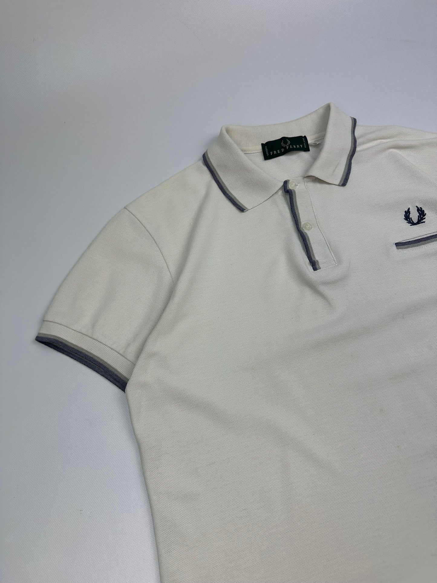 Vintage Fred Perry Polohemd weiß/creme Gr. XL