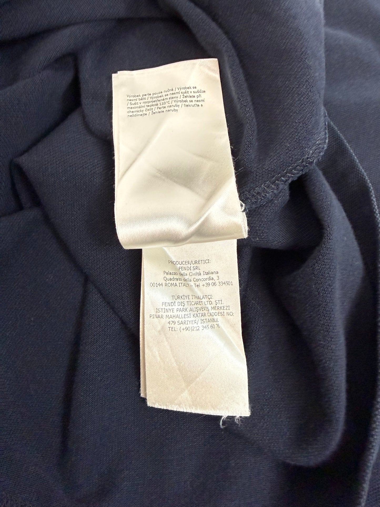 Fendi Polohemd Langarm dunkelblau / weiß Gr. M