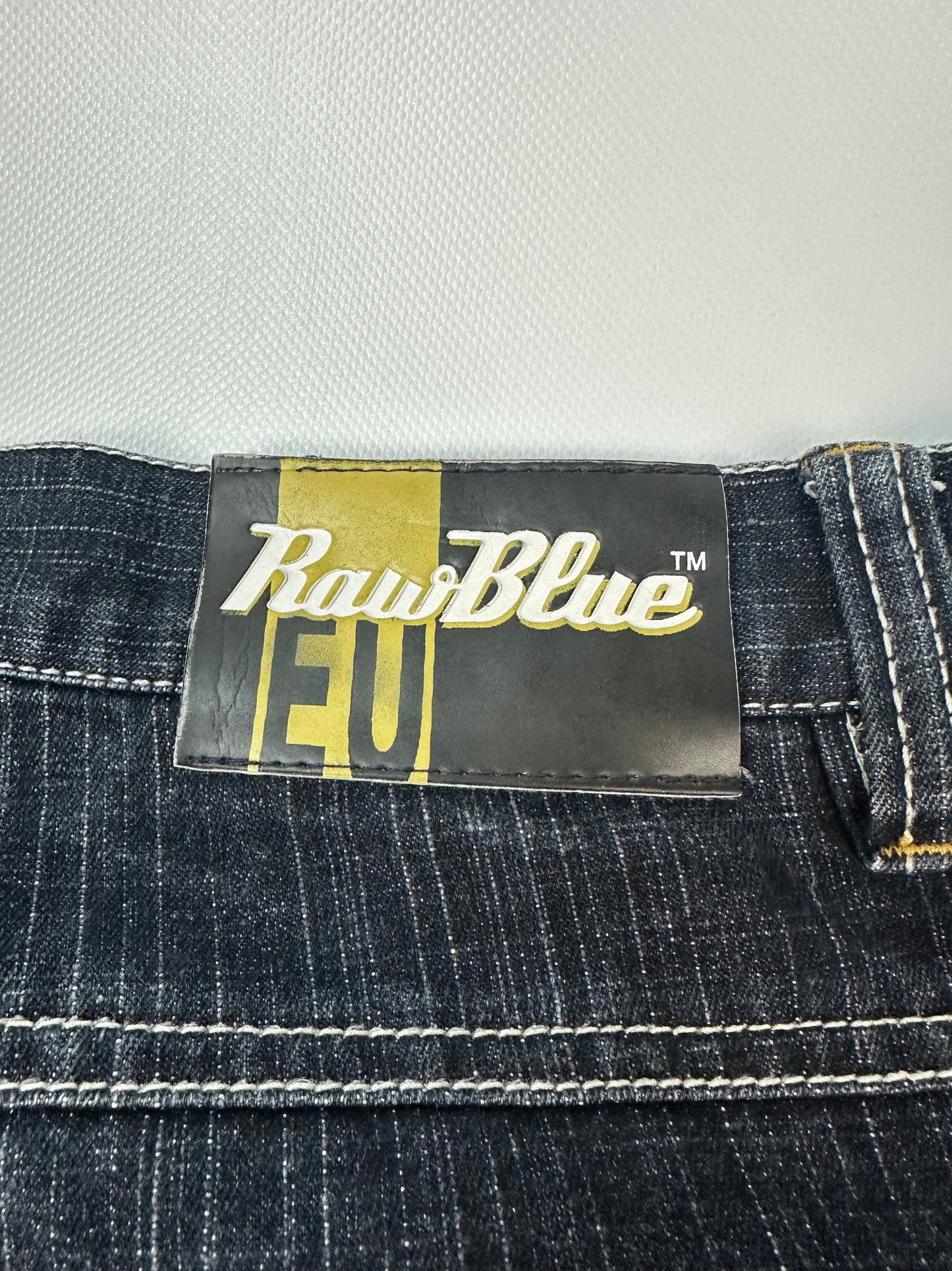 Vintage RawBlue Jeanshose blau/gelb Gr. 38