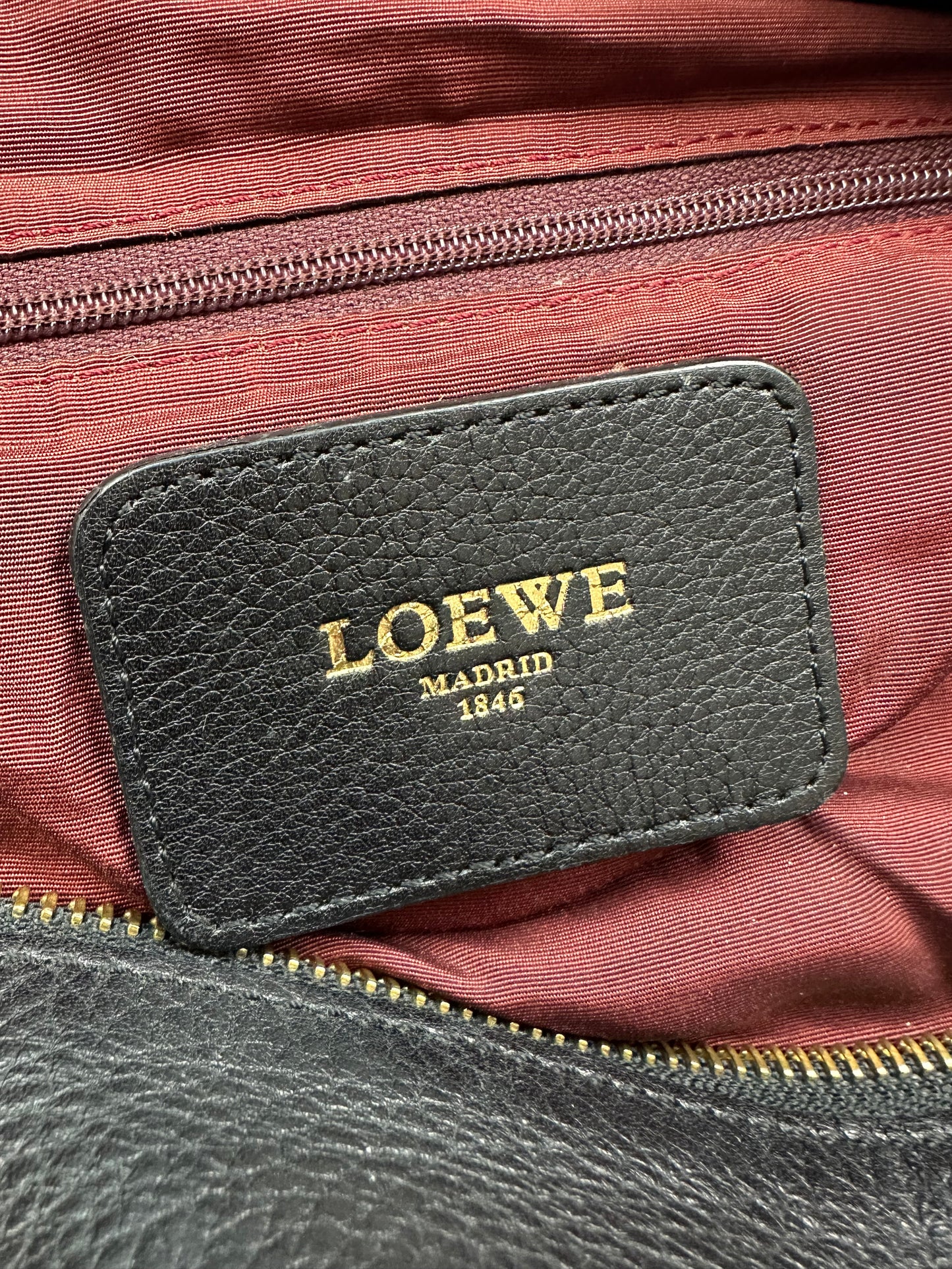 Vintage Loewe Handtasche schwarz