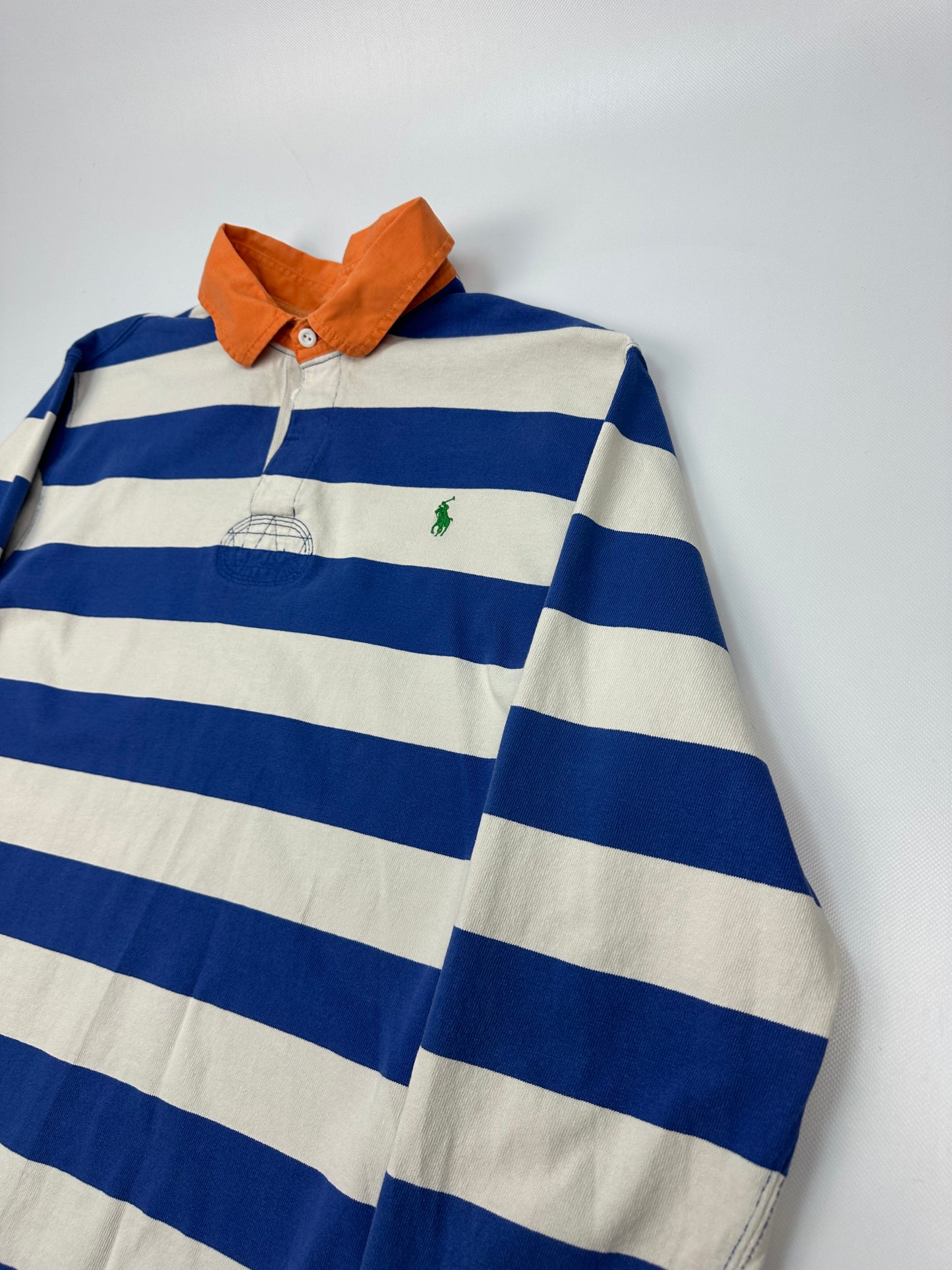 Vintage Polo Ralph Lauren Polohemd blau/weiß XXL