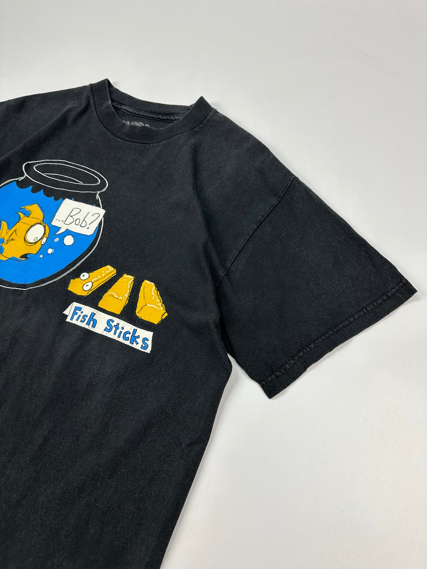 Vintage "Fish Sticks" T-Shirt schwarz Gr. M