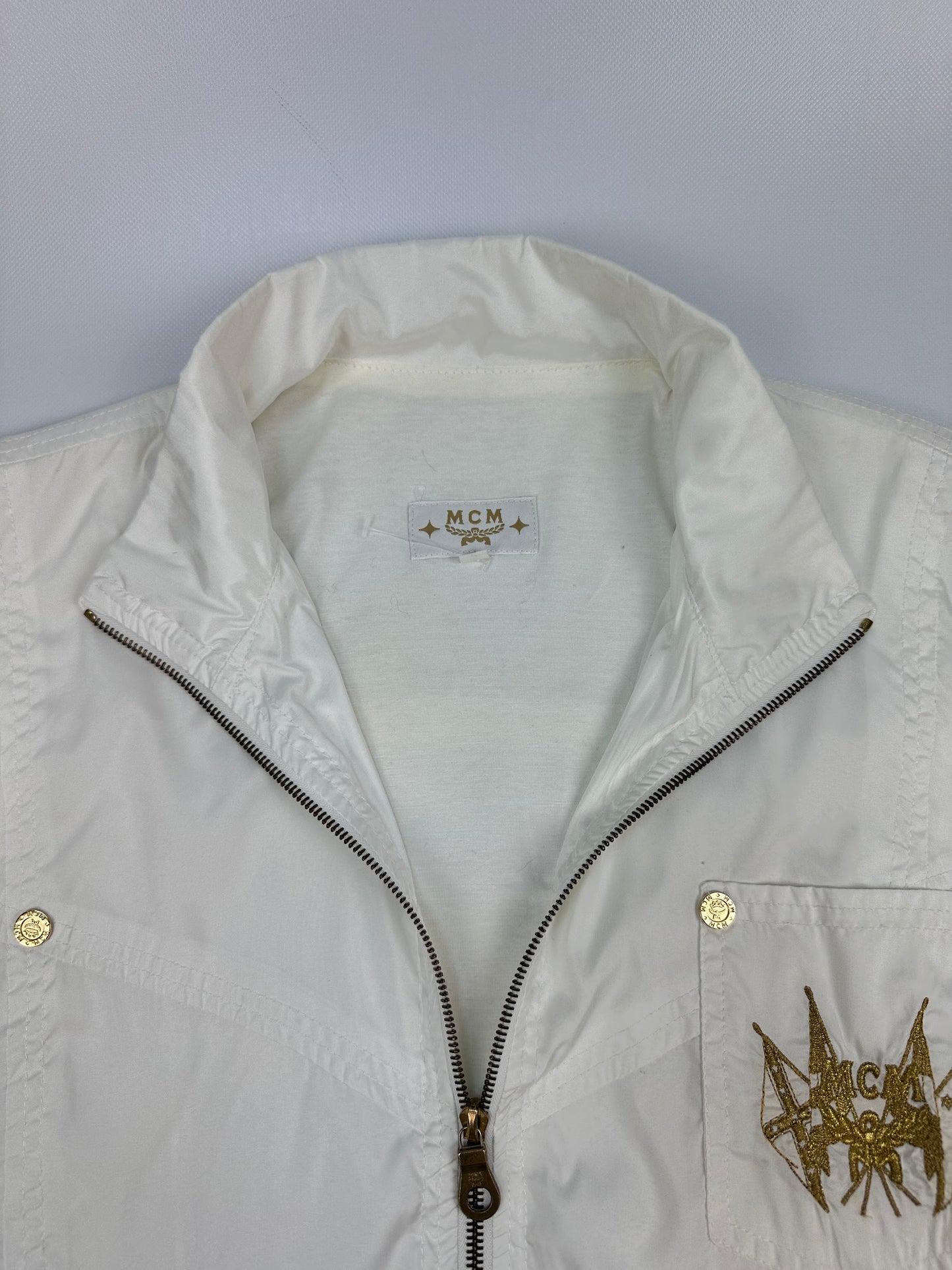 Vintage MCM Trackjacket weiß/gold Gr. XL