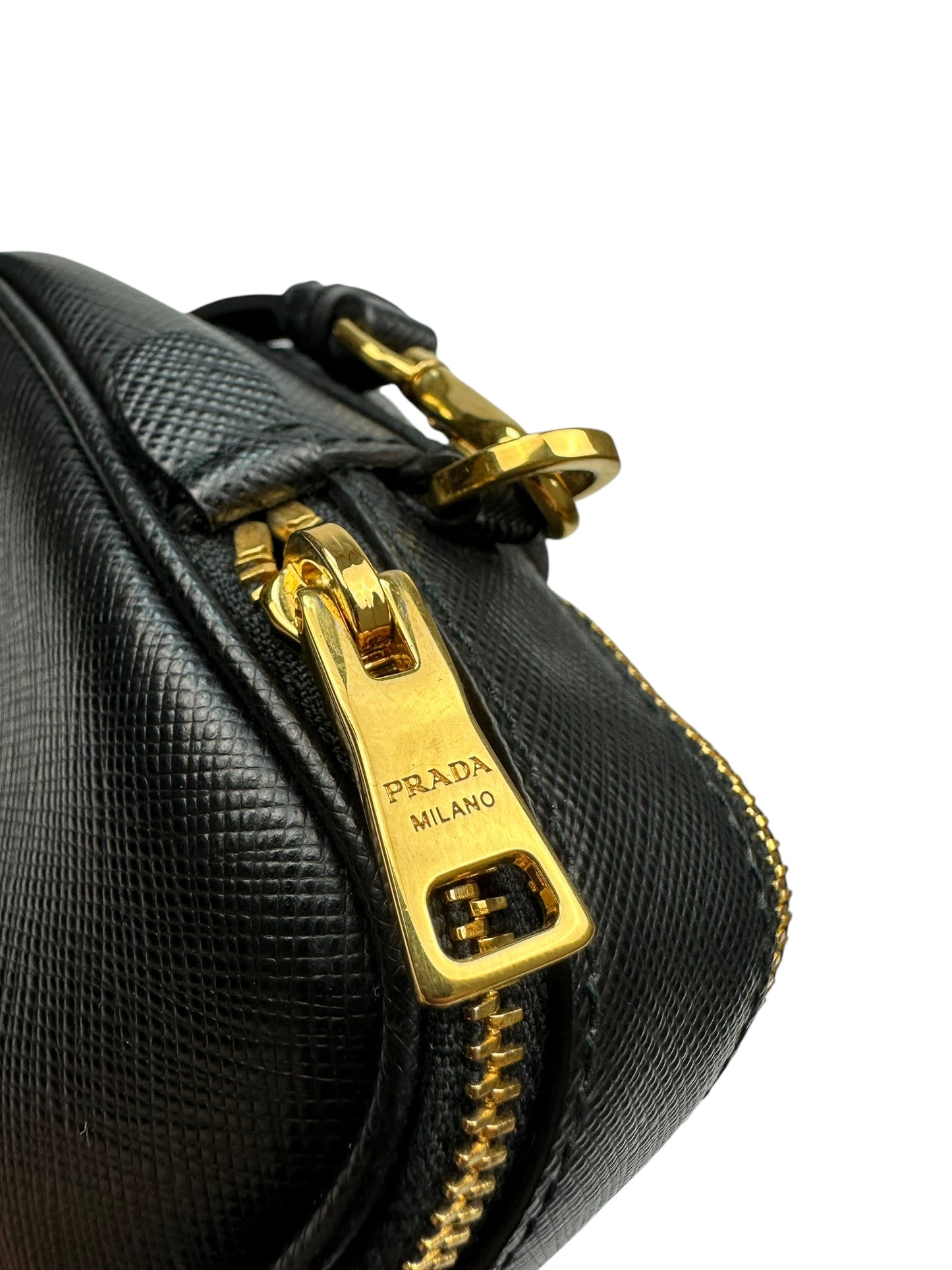 Prada Umhängetasche schwarz/gold