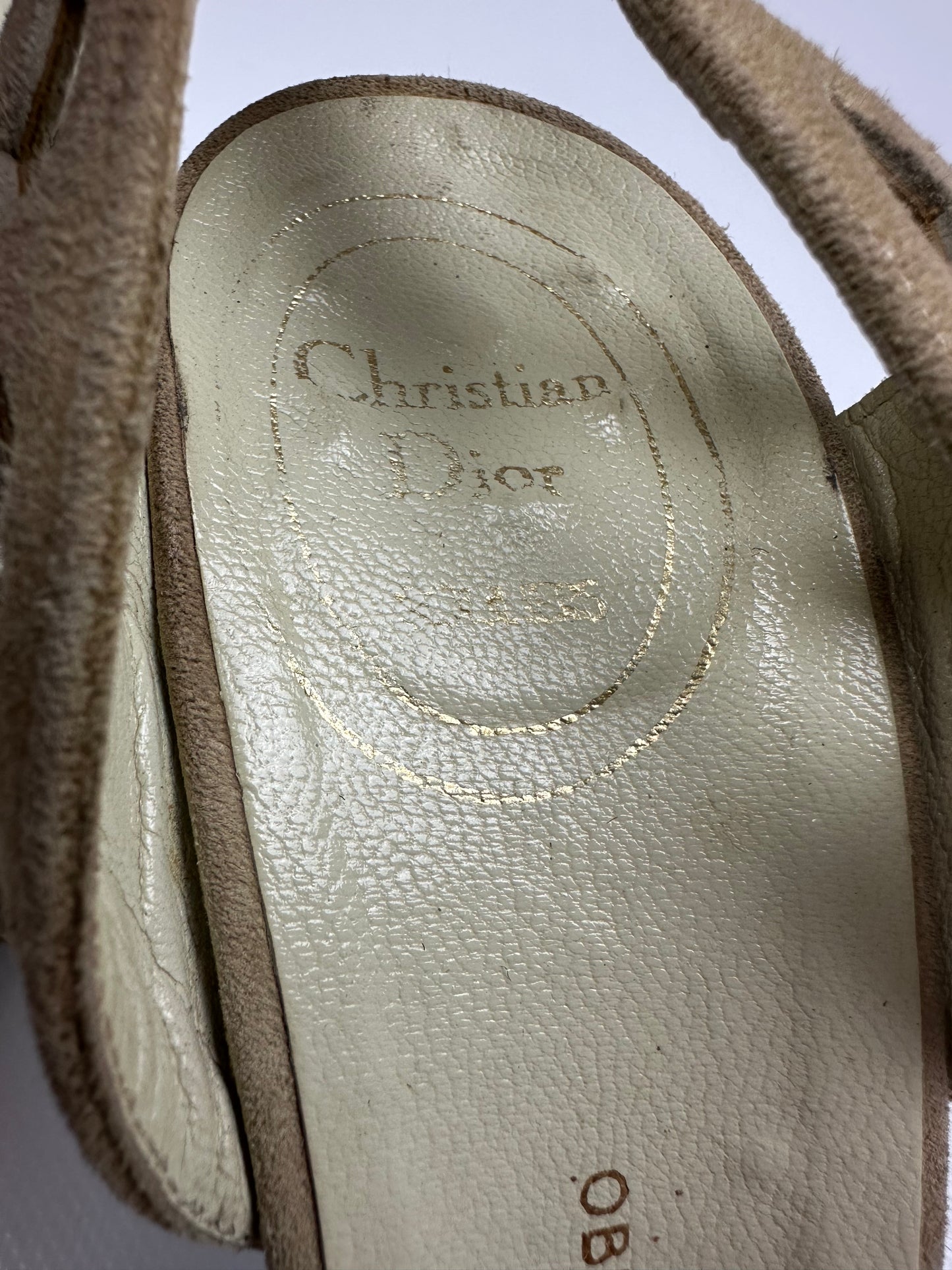 Vintage Christian Dior Heels beige/schwarz Gr. 38