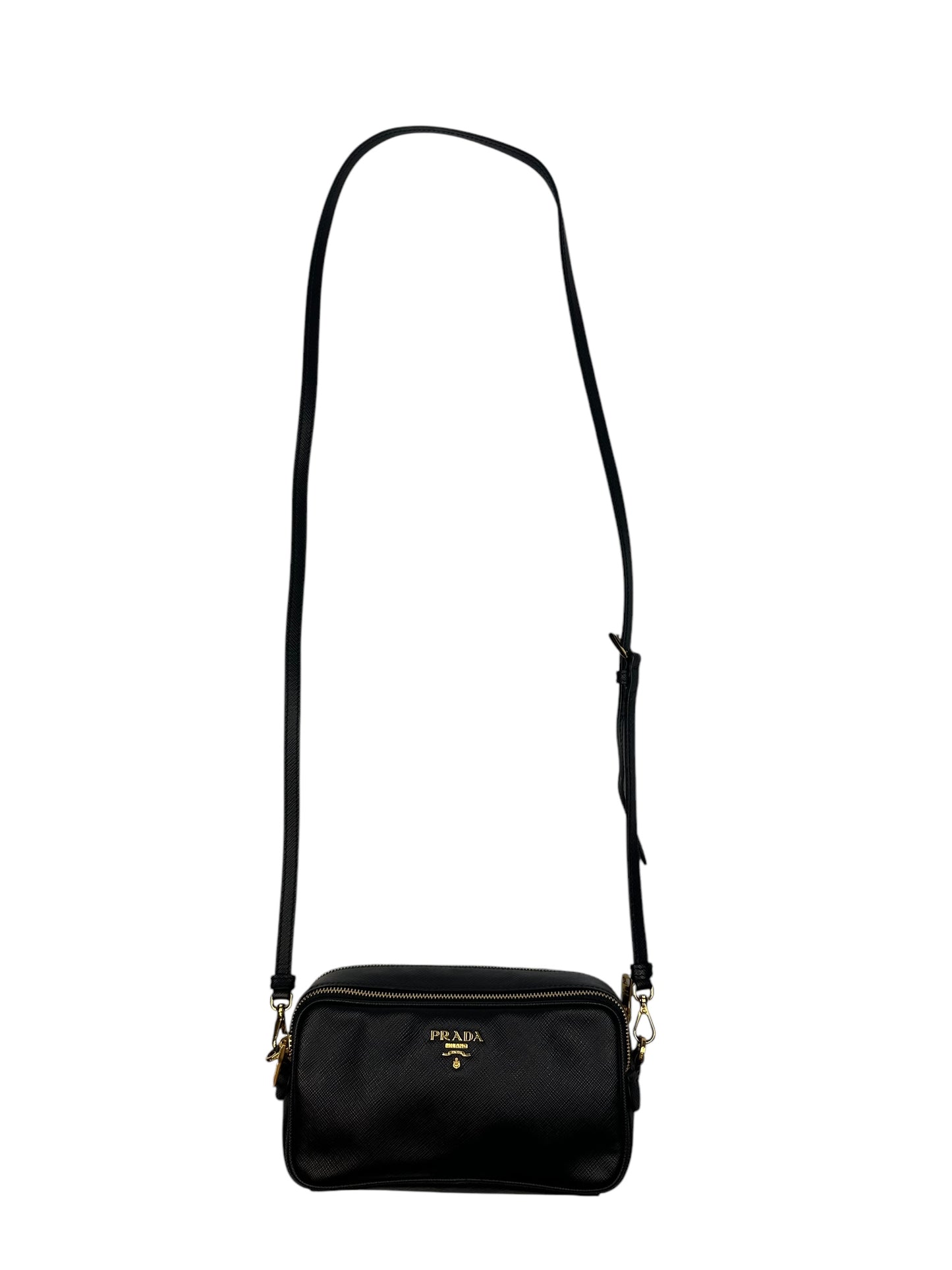 Prada Umhängetasche schwarz/gold
