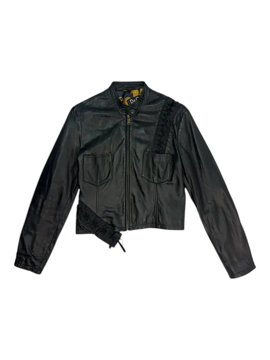 Dolce & Gabbana SS 2002 "Virginia Panthers" Laced Leder Jacke