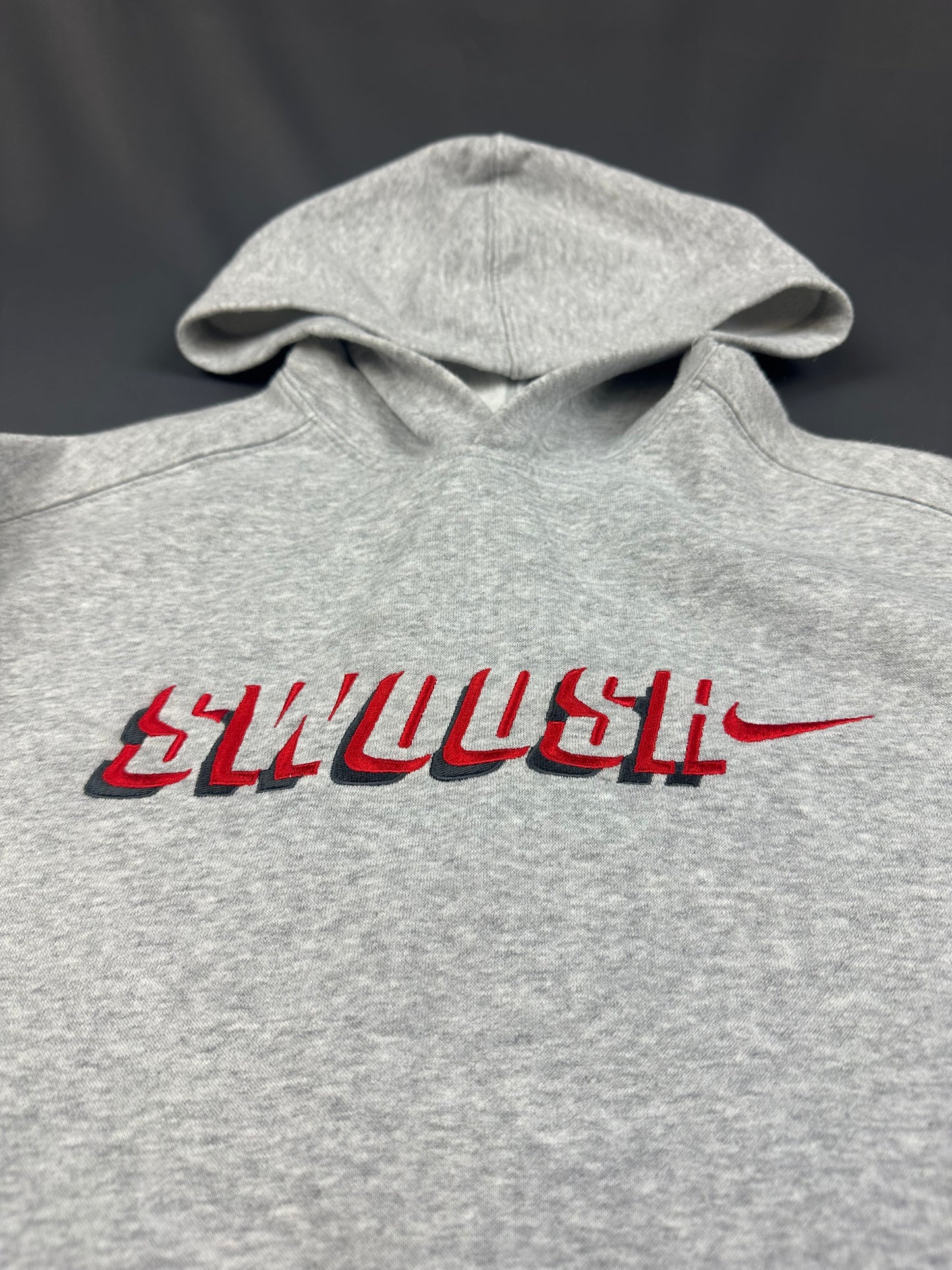Vintage Nike Swoosh Hoodie Grau Kinder M