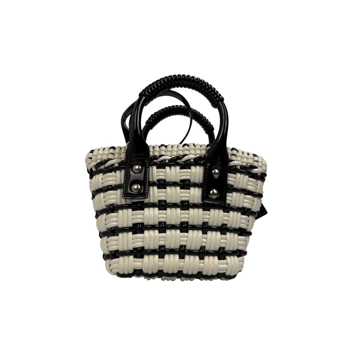 Balenciaga Bistro Panier Shopper klein schwarz / weiß