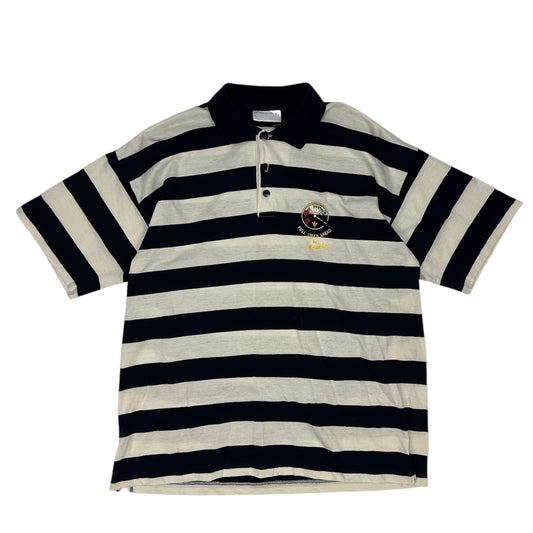 Vintage Adidas Polohemd schwarz/weiß L