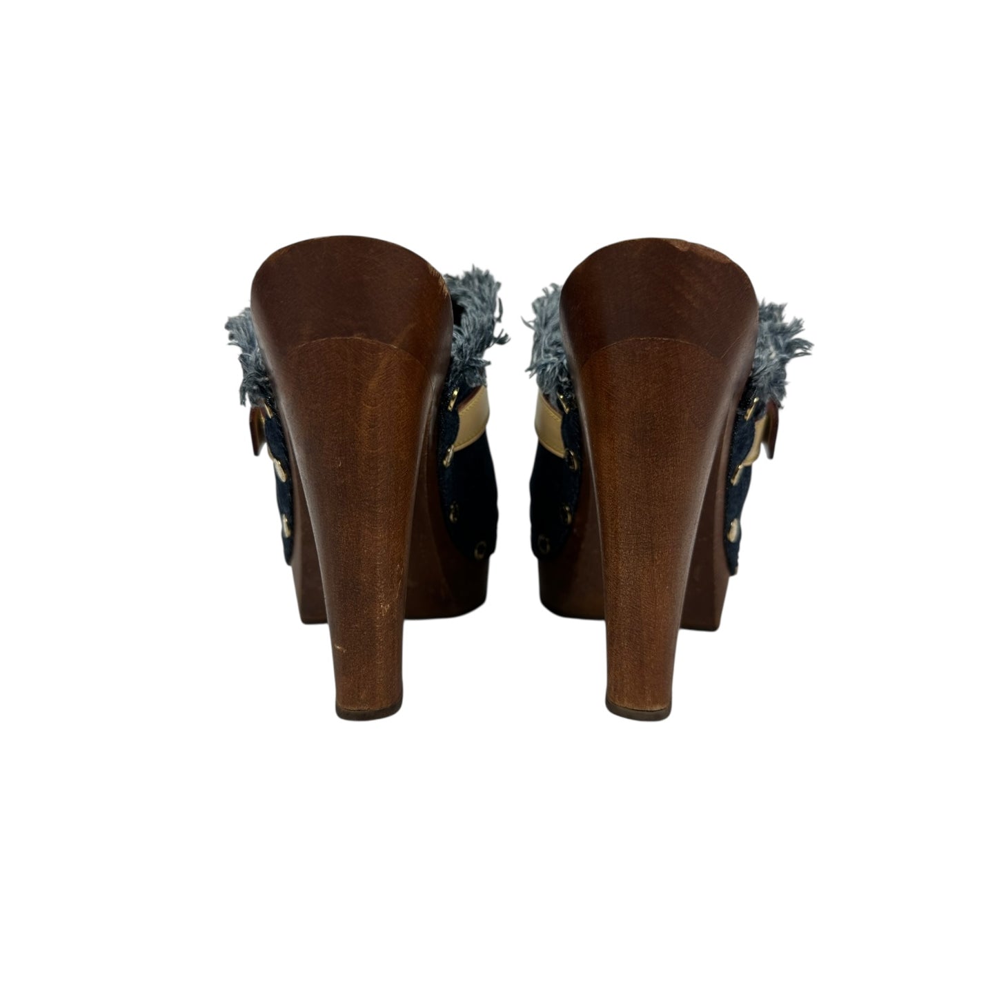 Vintage Louis Vuitton Heels Denim / Holz 38