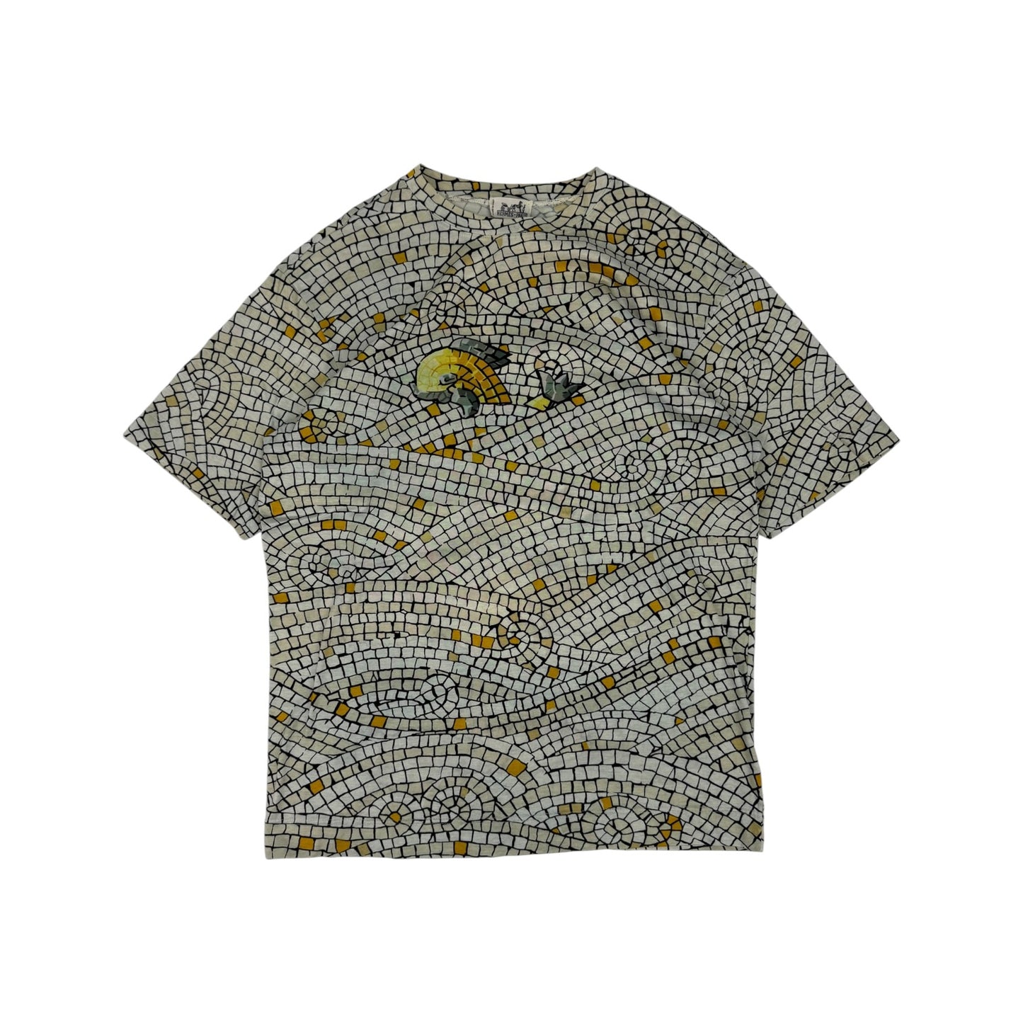 Vintage Hermes Mosaik T-Shirt weiß Gr. S