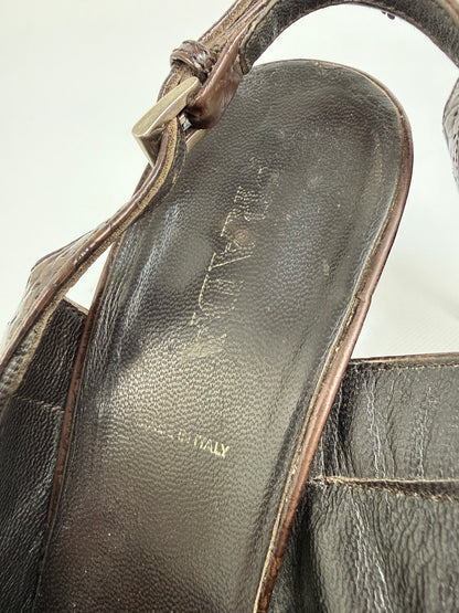 Vintage Prada Heels braun / beige Gr. 38,5