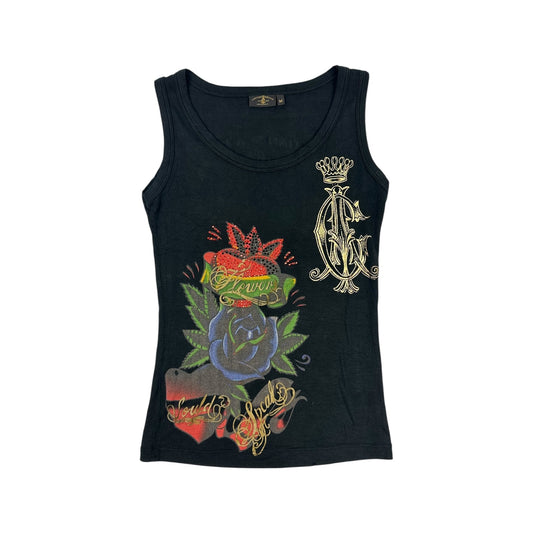 Vintage Christian Audigier Top schwarz Damen M