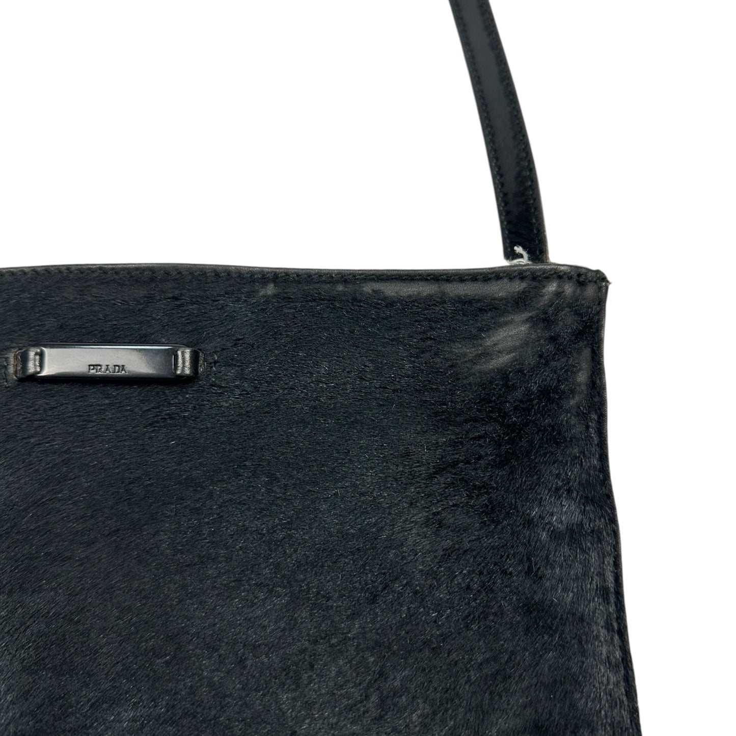 Vintage Prada Umhängetasche Ponyhair schwarz