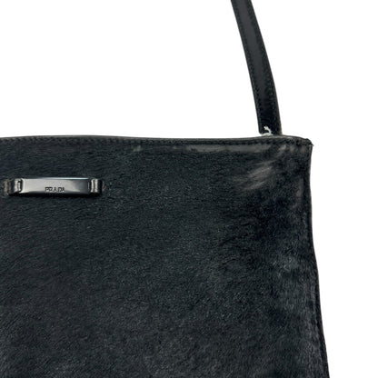 Vintage Prada Umhängetasche Ponyhair schwarz