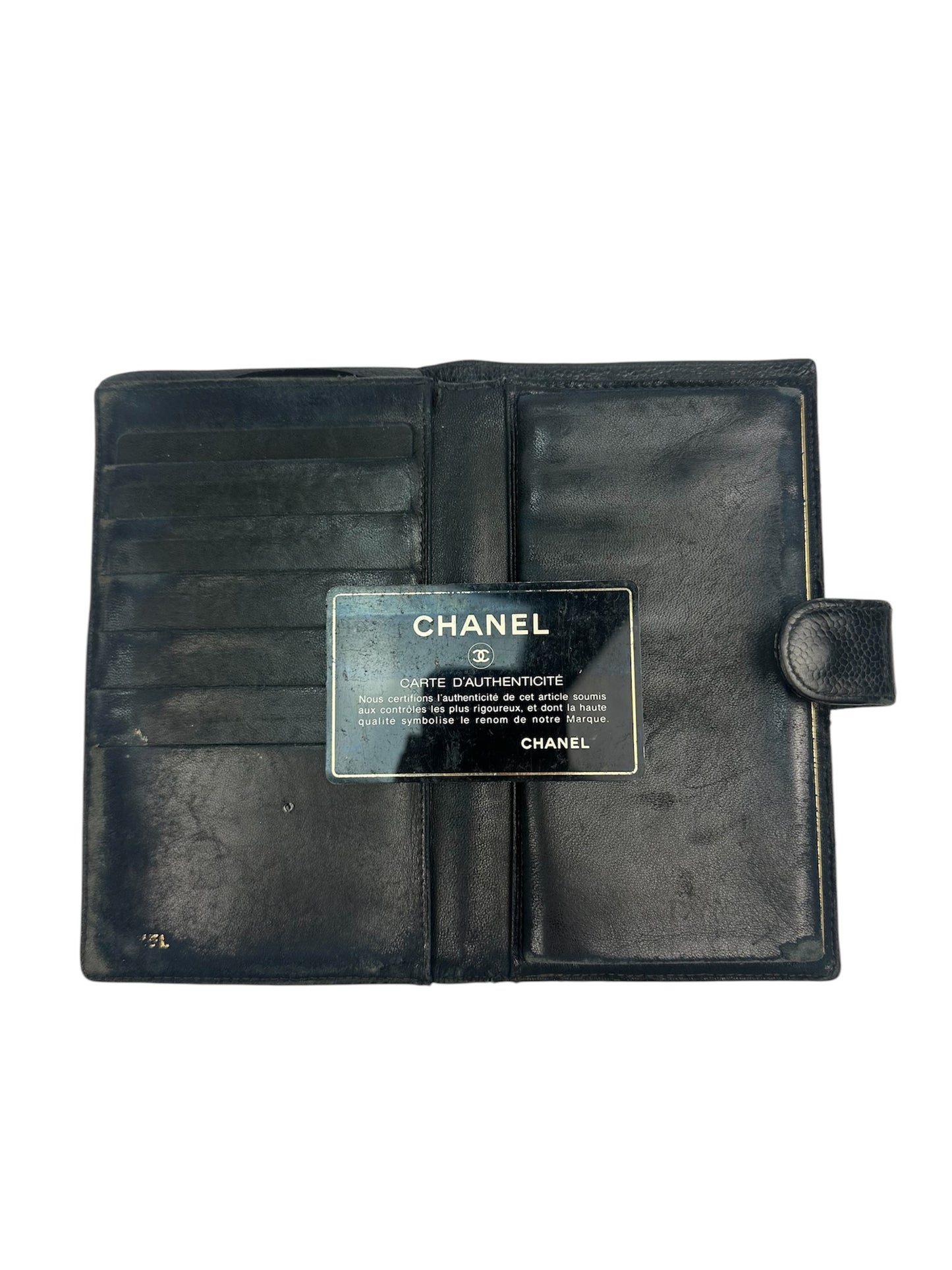 Chanel Portmonaie schwarz Echtleder