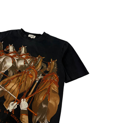 Vintage Hermes Reiter T-Shirt schwarz Gr. S