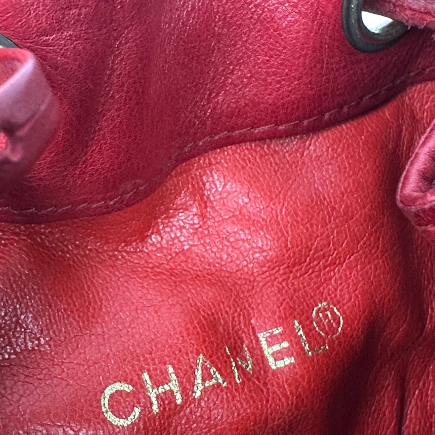 Vintage Chanel Handtasche rot / gold