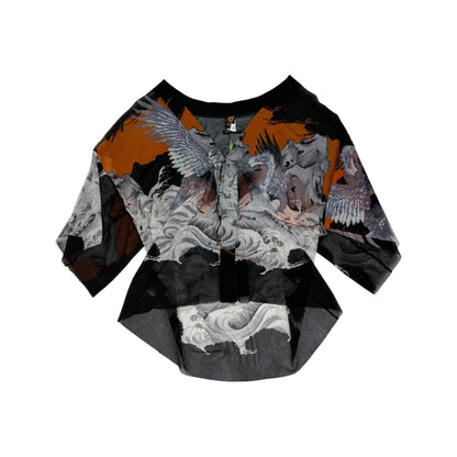Vintage Jean Paul Gaultier Soleil Shirt schwarz / orange Gr. S