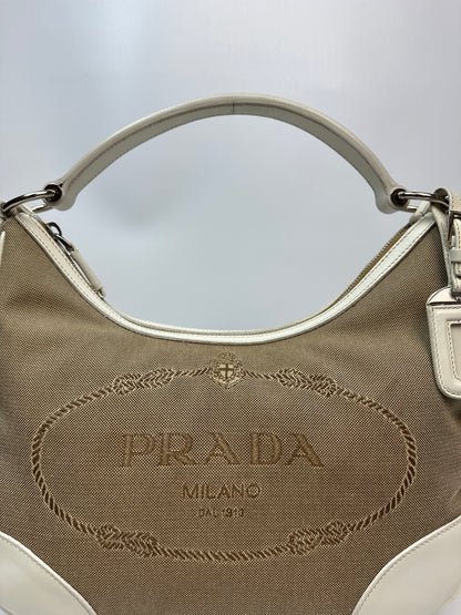 Prada Jacquard Handtasche beige/braun