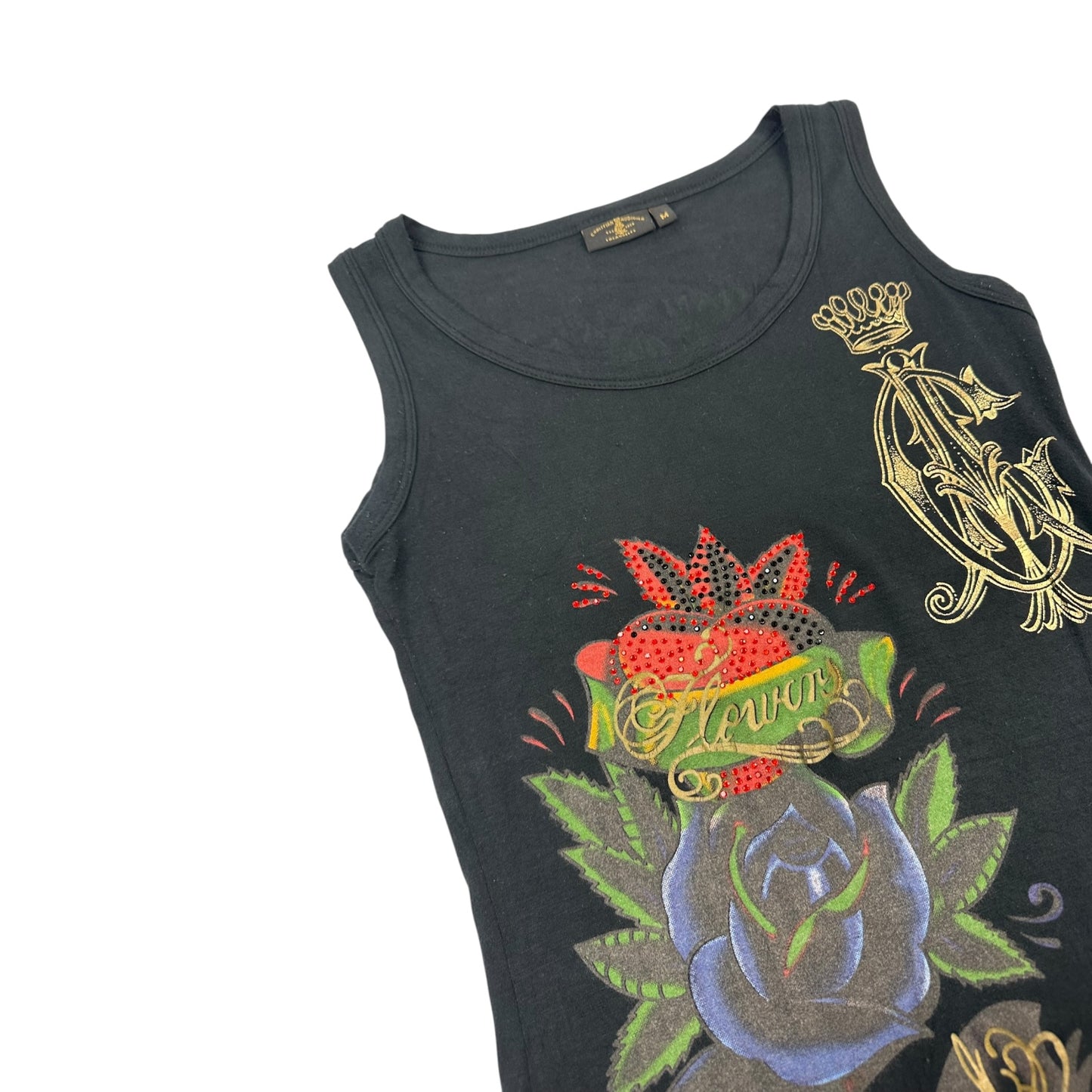 Vintage Christian Audigier Top schwarz Damen M