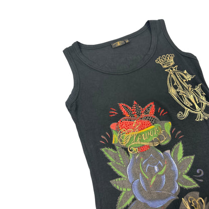 Vintage Christian Audigier Top schwarz Damen M