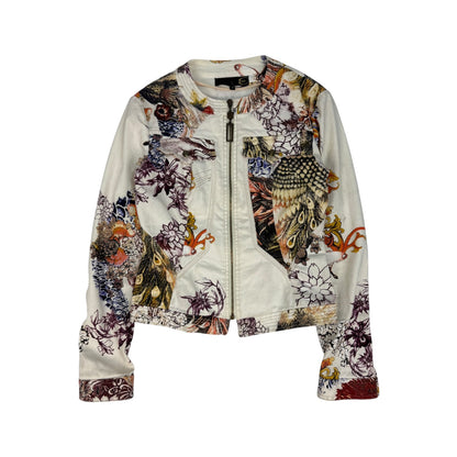 Vintage Just Cavalli Jacke weiß / orange Gr. S