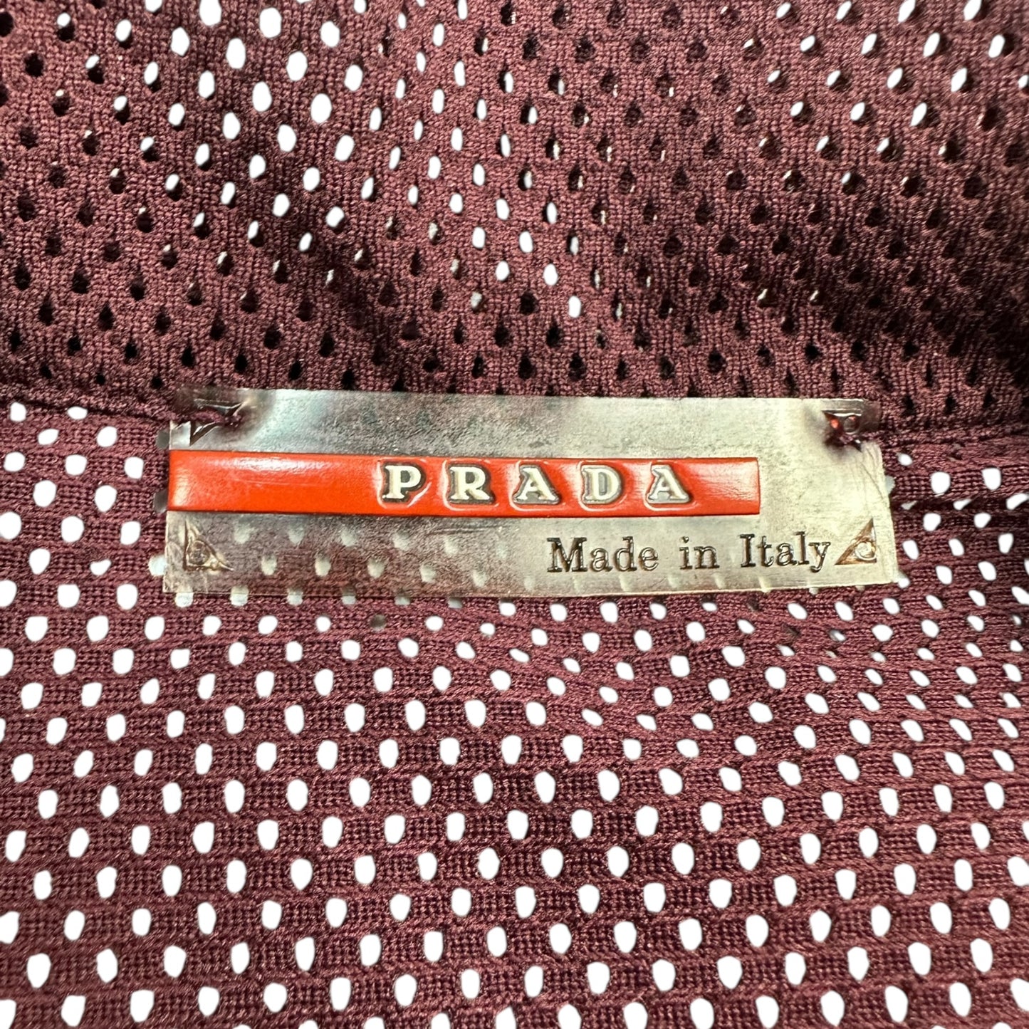 Vintage Prada Mesh Weste rot L