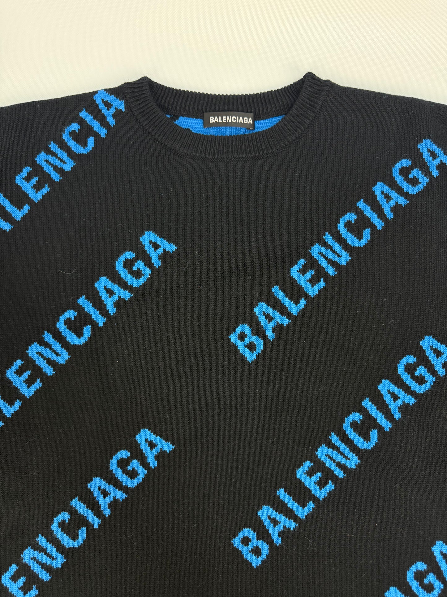 Balenciaga Pullover blau / schwarz Gr. S
