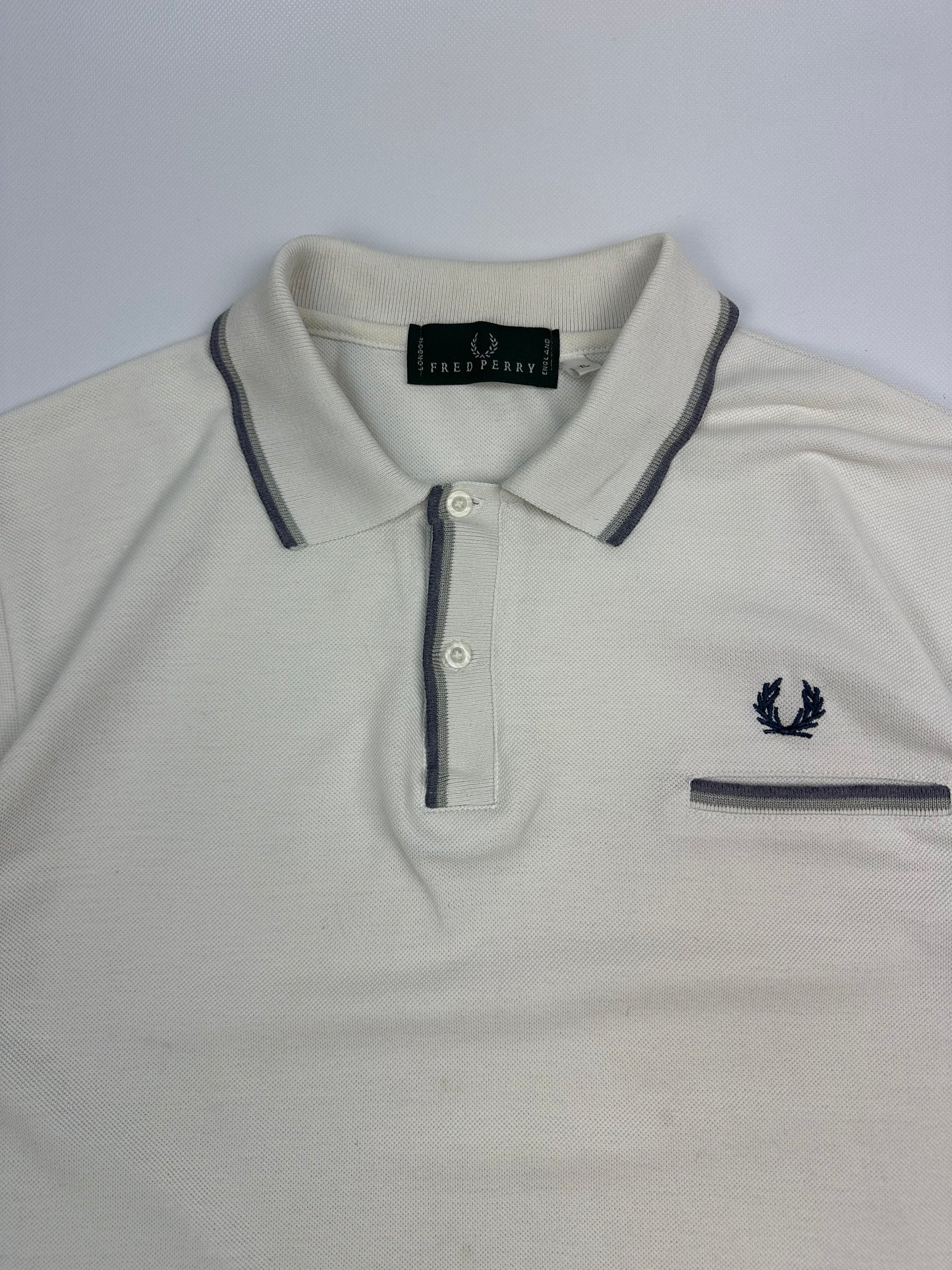 Vintage Fred Perry Polohemd weiß/creme Gr. XL