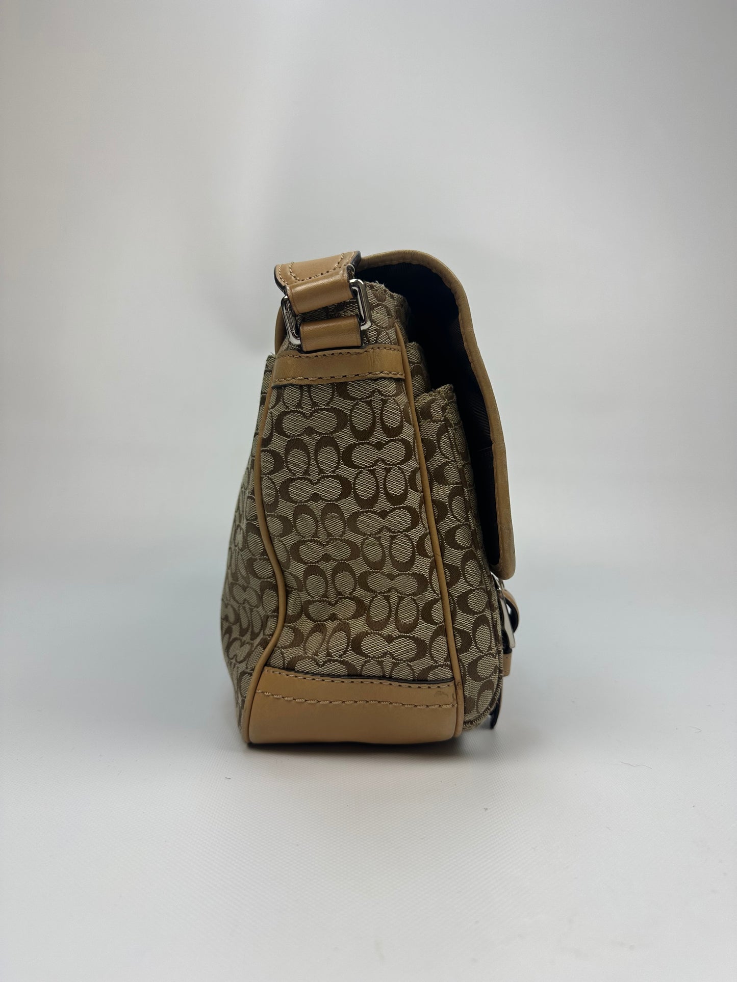 Coach Signature Messenger Umhängetasche beige/braun
