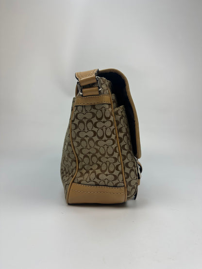 Coach Signature Messenger Umhängetasche beige/braun