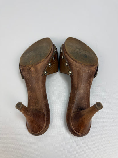 Vintage Dolce & Gabbana Heels braun / Silber Gr. 39