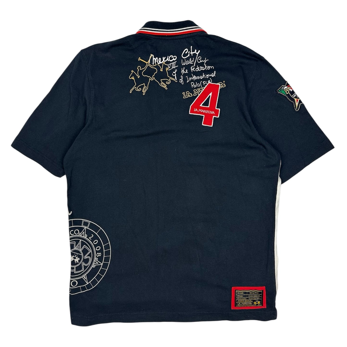 Vintage La Martina Polohemd schwarz/weiß XXL